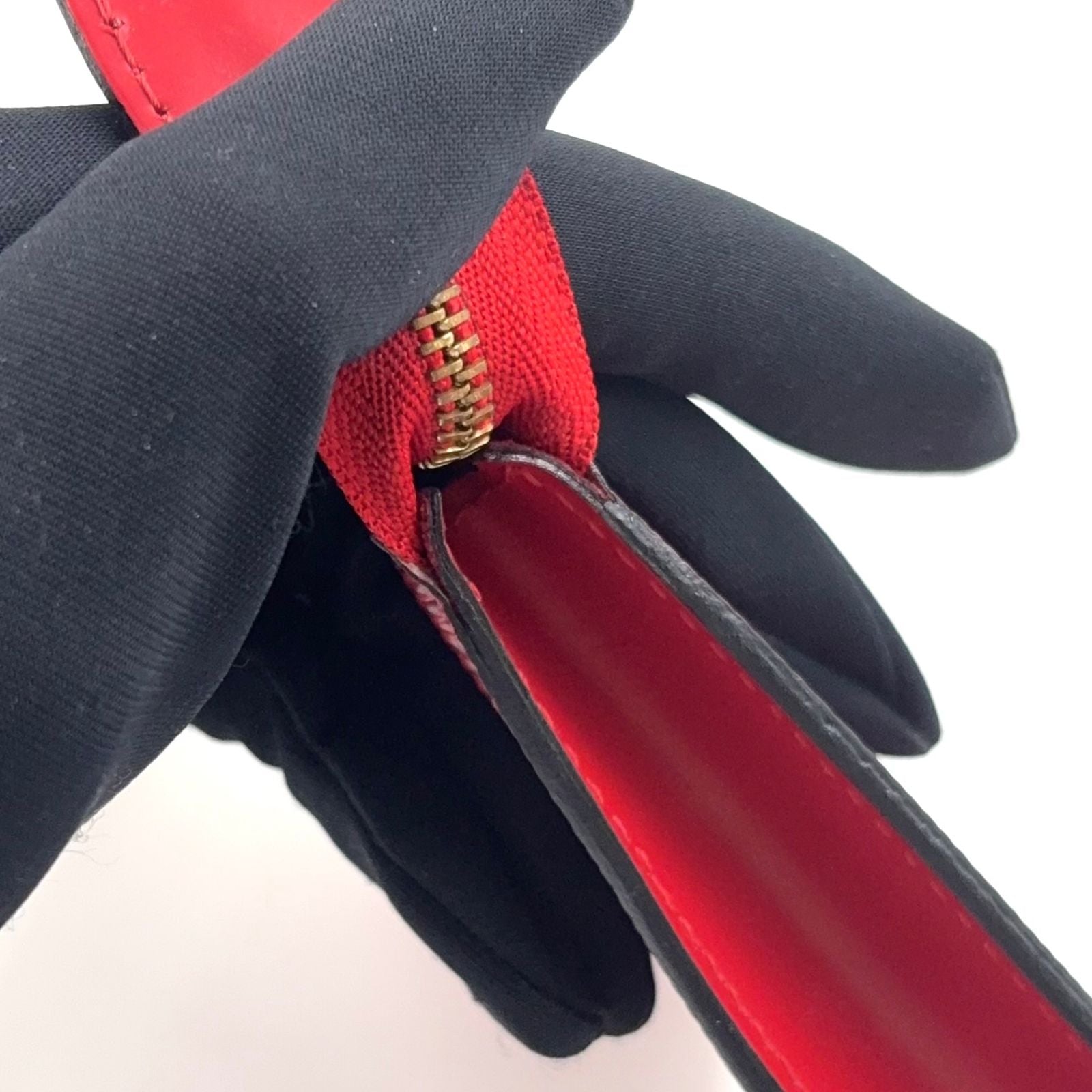 Louis Vuitton Pochette Accessoire Epi Castilian Red Leather Handbag Gold — view 5