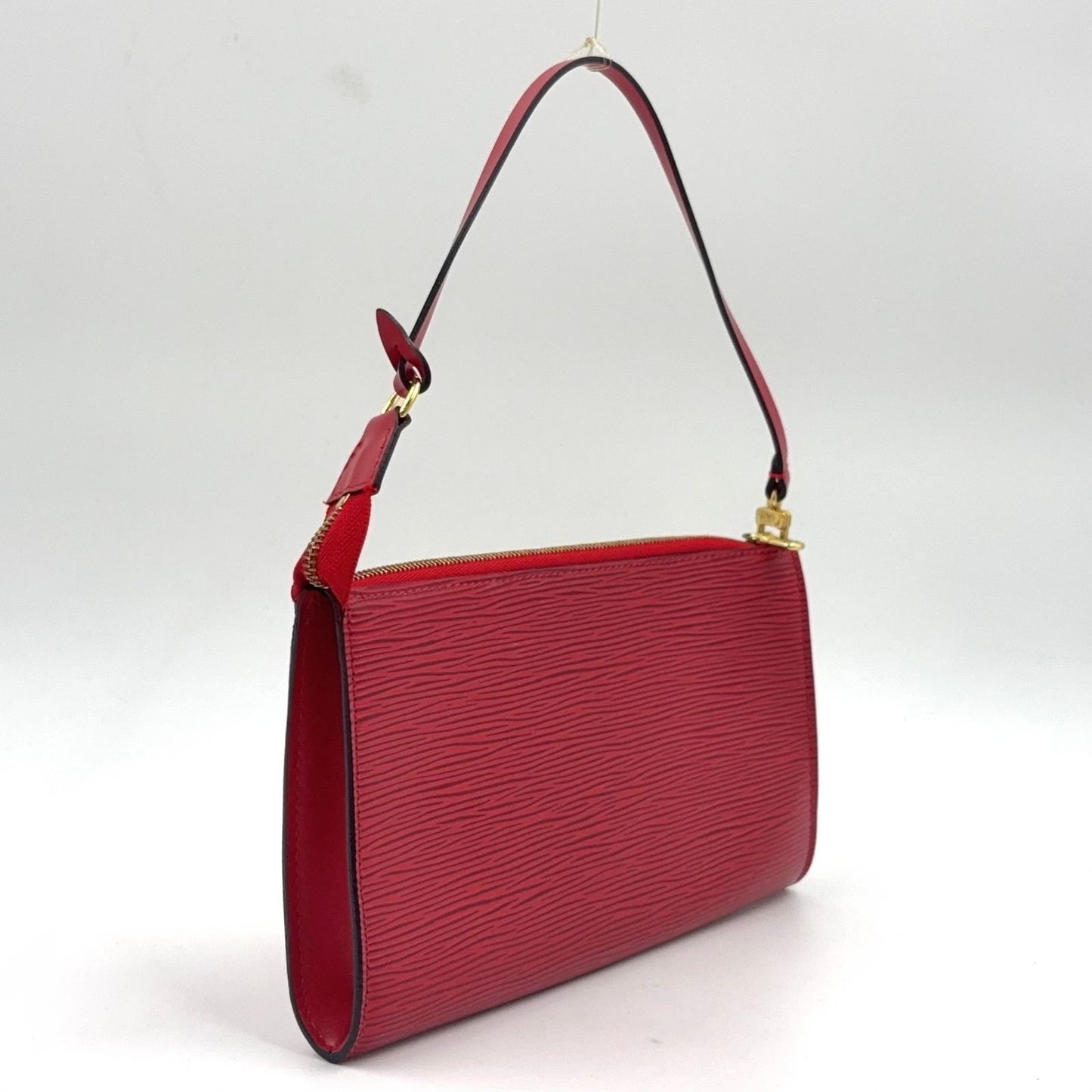 Louis Vuitton Pochette Accessoire Epi Castilian Red Leather Handbag Gold — view 2