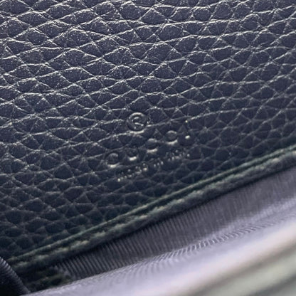Gucci Zip Around Leather Black Wallet Silver — view 3