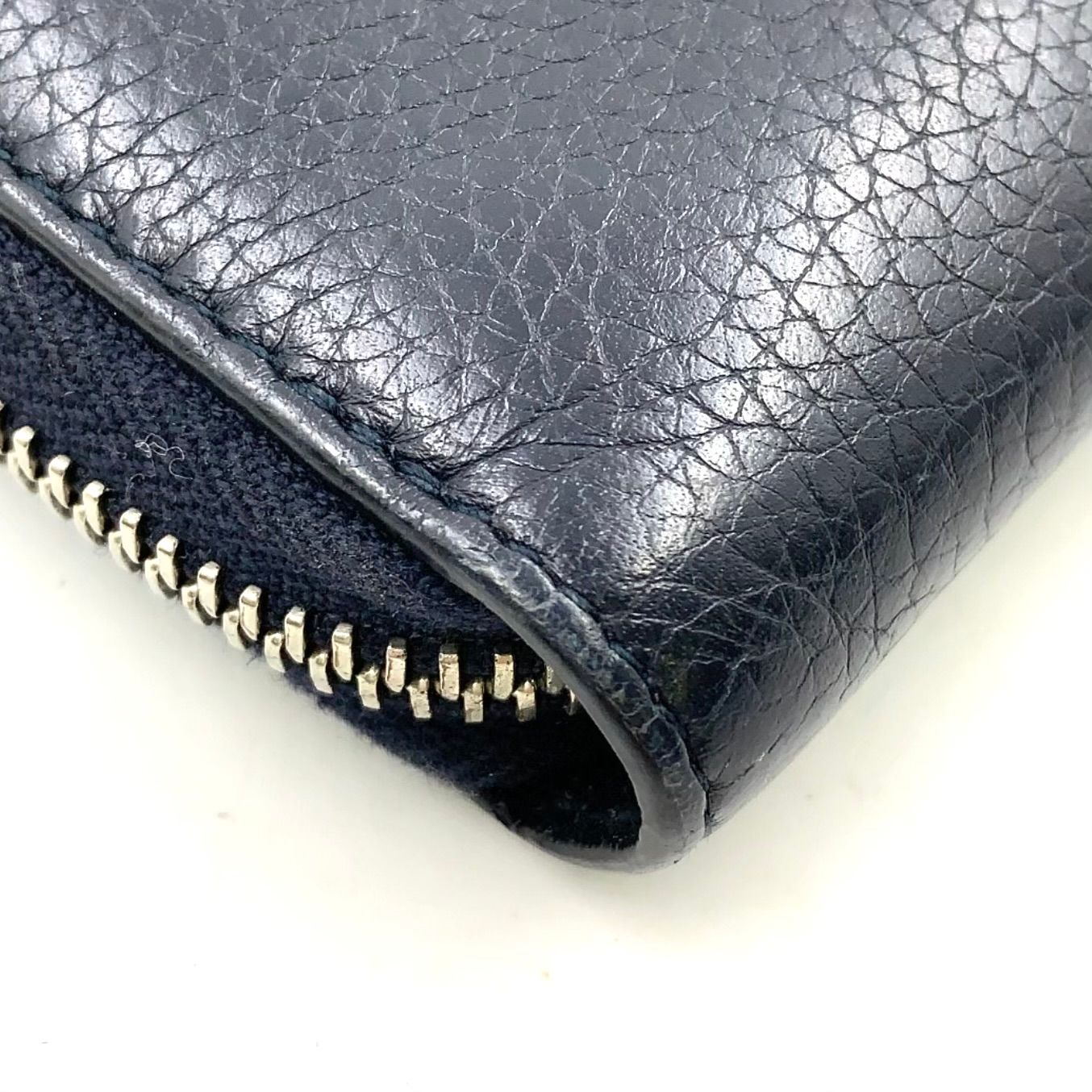 Gucci Zip Around Leather Black Wallet Silver — view 8