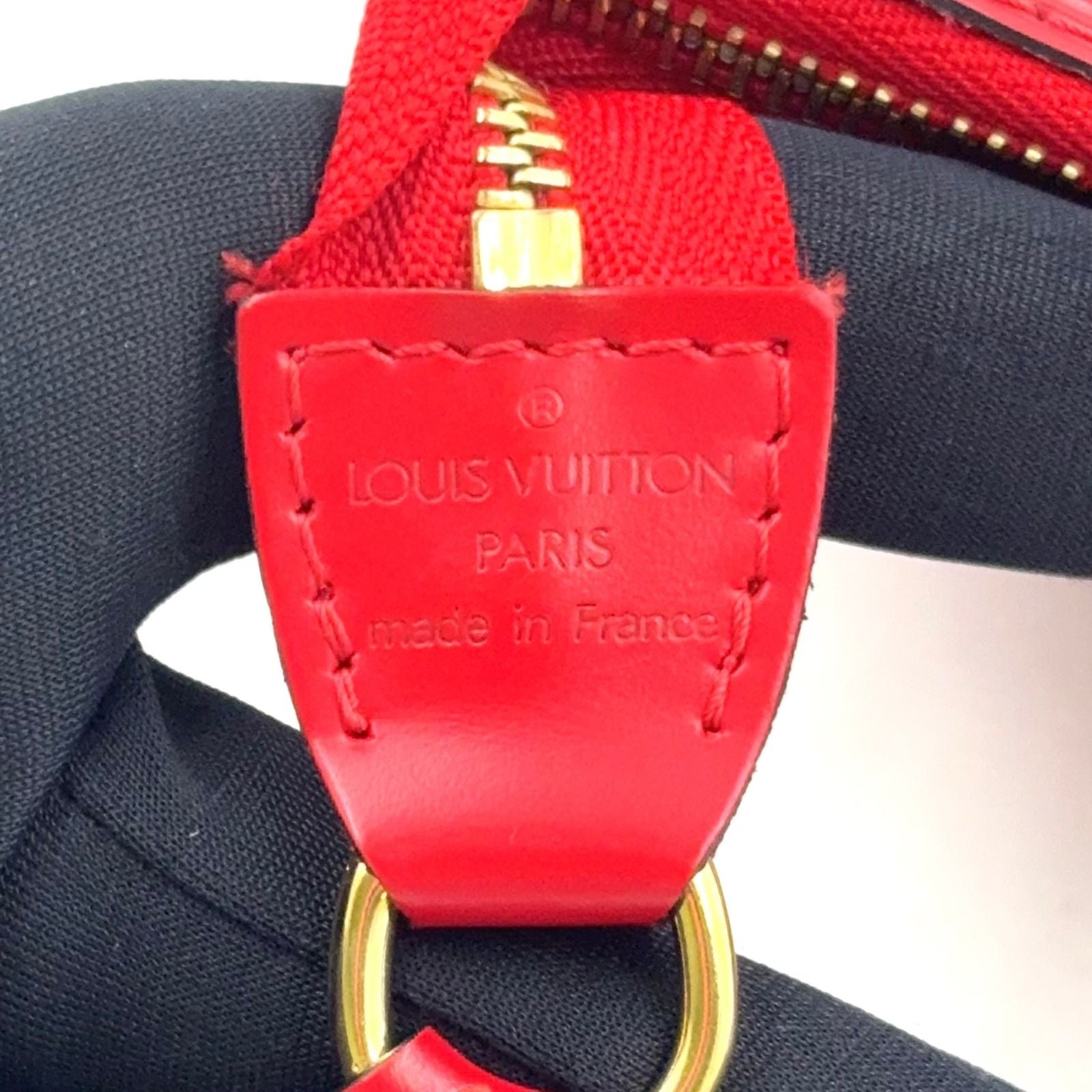 Louis Vuitton Pochette Accessoire Epi Castilian Red Leather Handbag Gold — view 3
