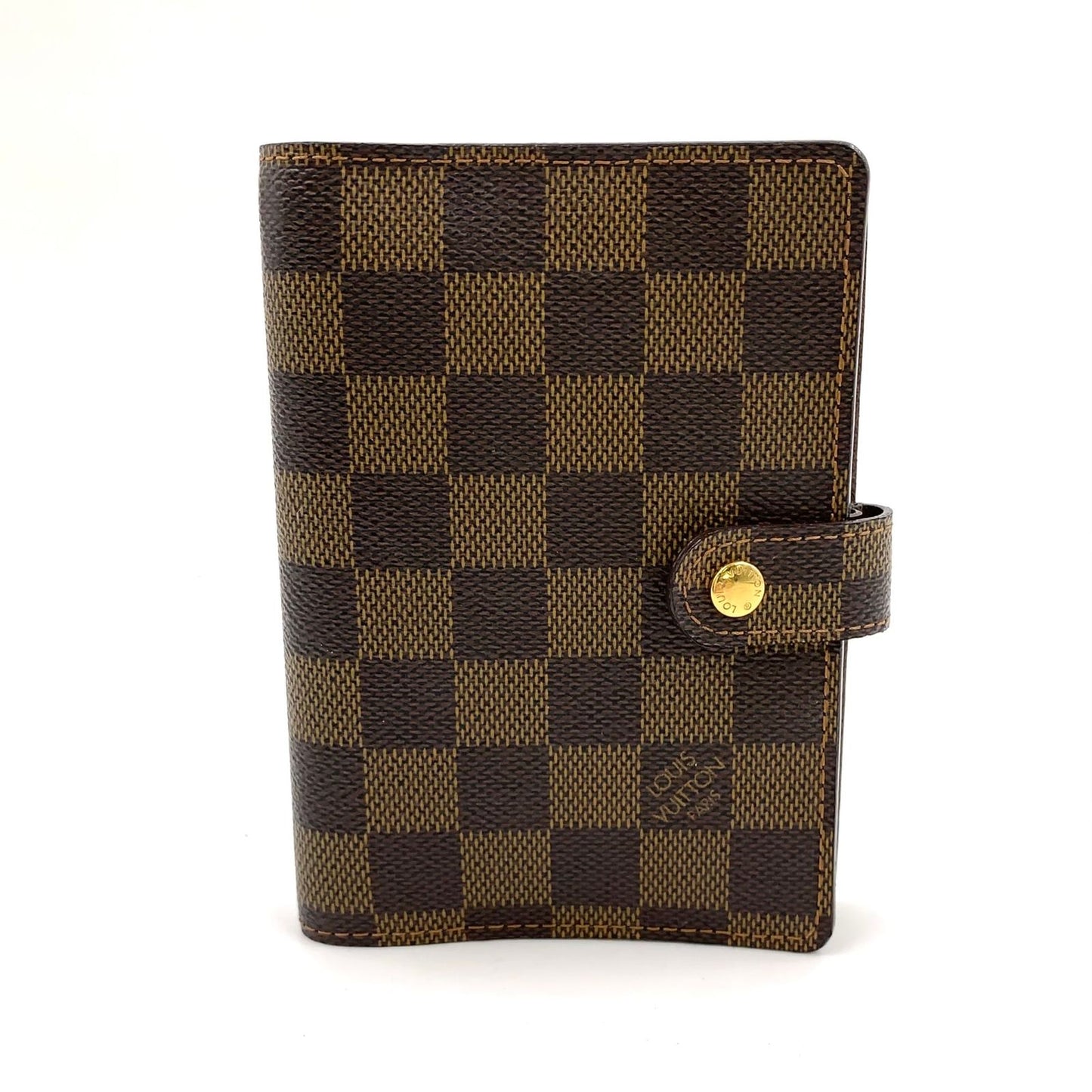 Louis Vuitton Agenda PM Damier Brown Notebook Cover Gold
