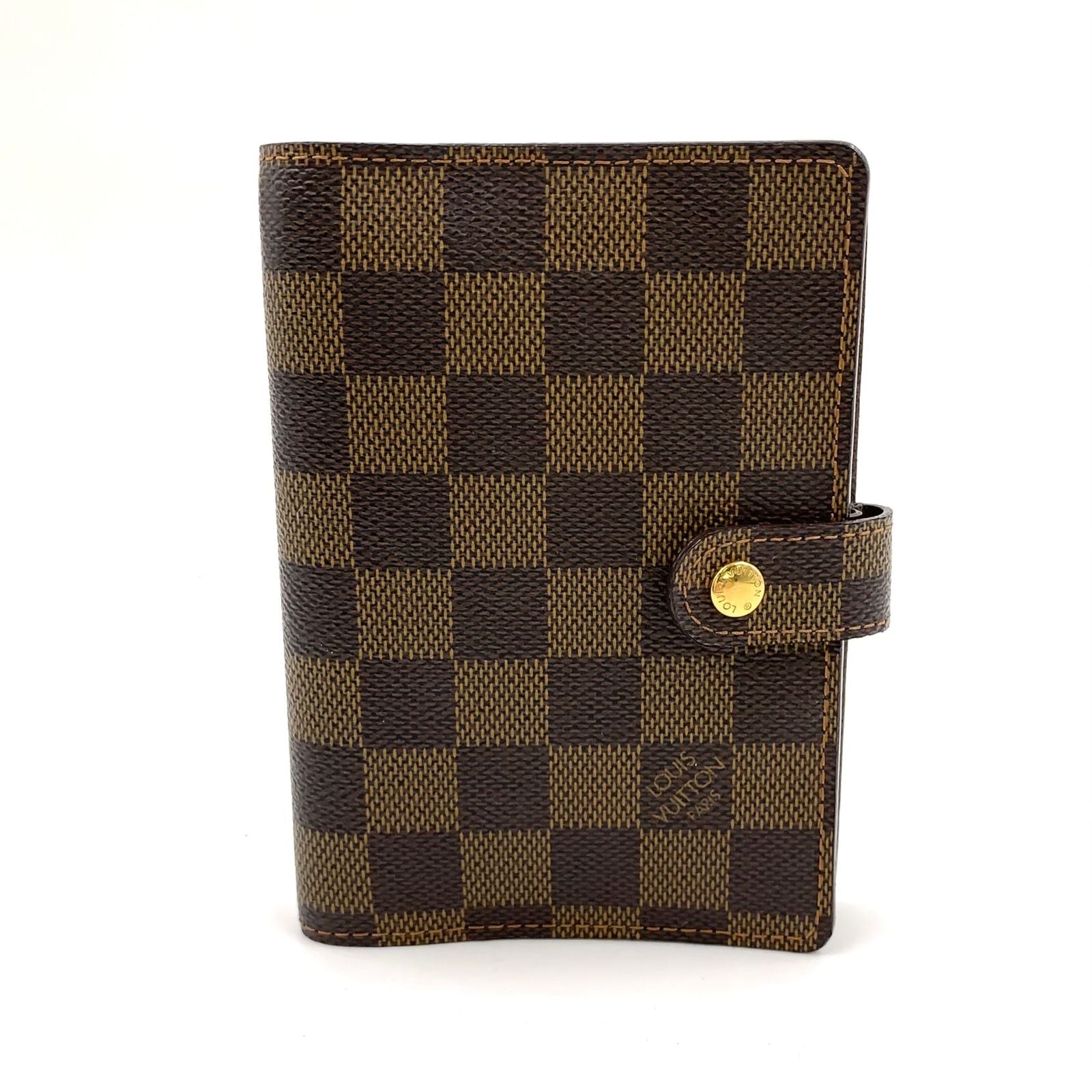 Louis Vuitton Agenda PM Damier Brown Notebook Cover Gold