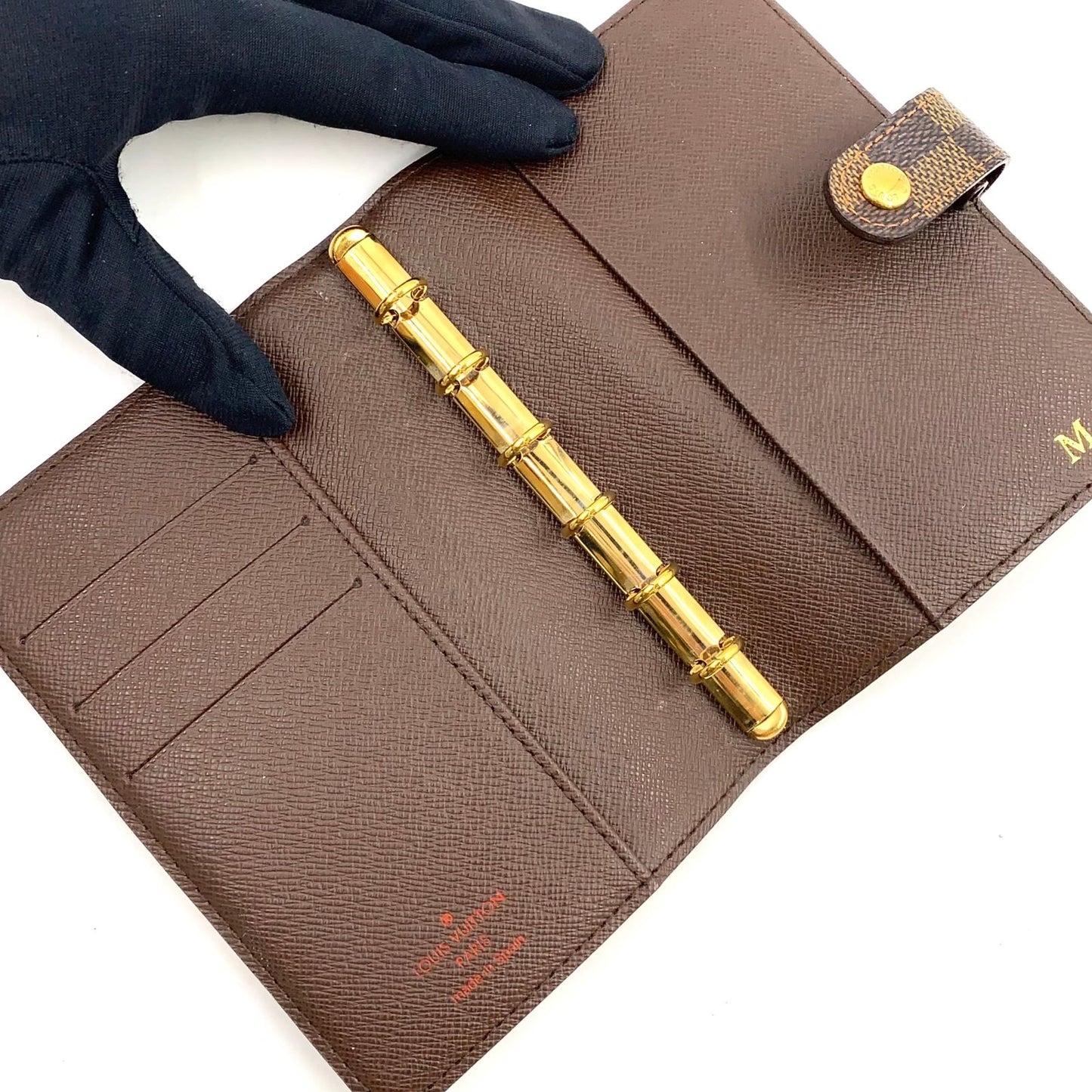Louis Vuitton Agenda PM Damier Brown Notebook Cover Gold — view 4