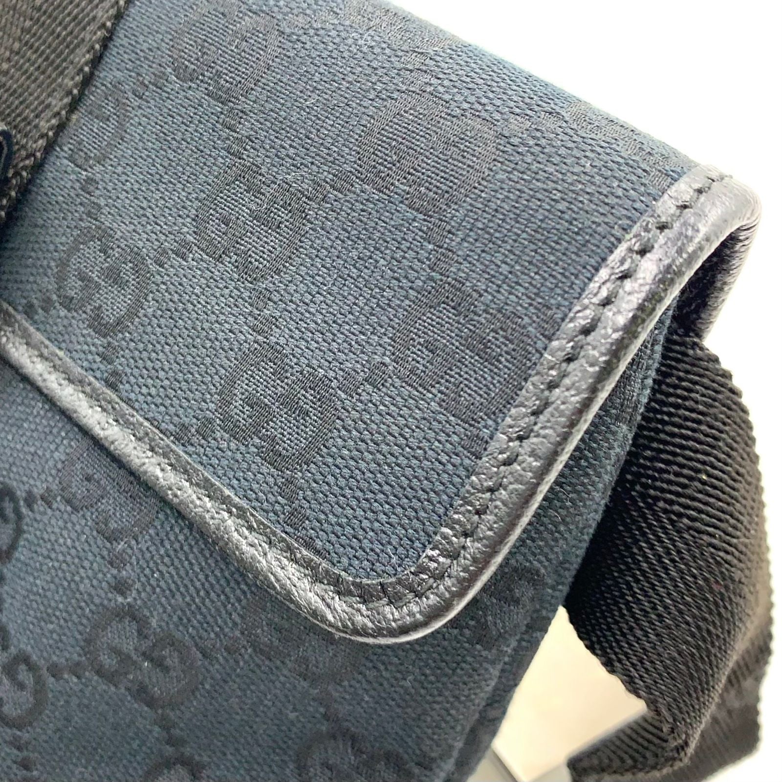 Gucci GG Canvas Black Belt Bag Silver — view 9