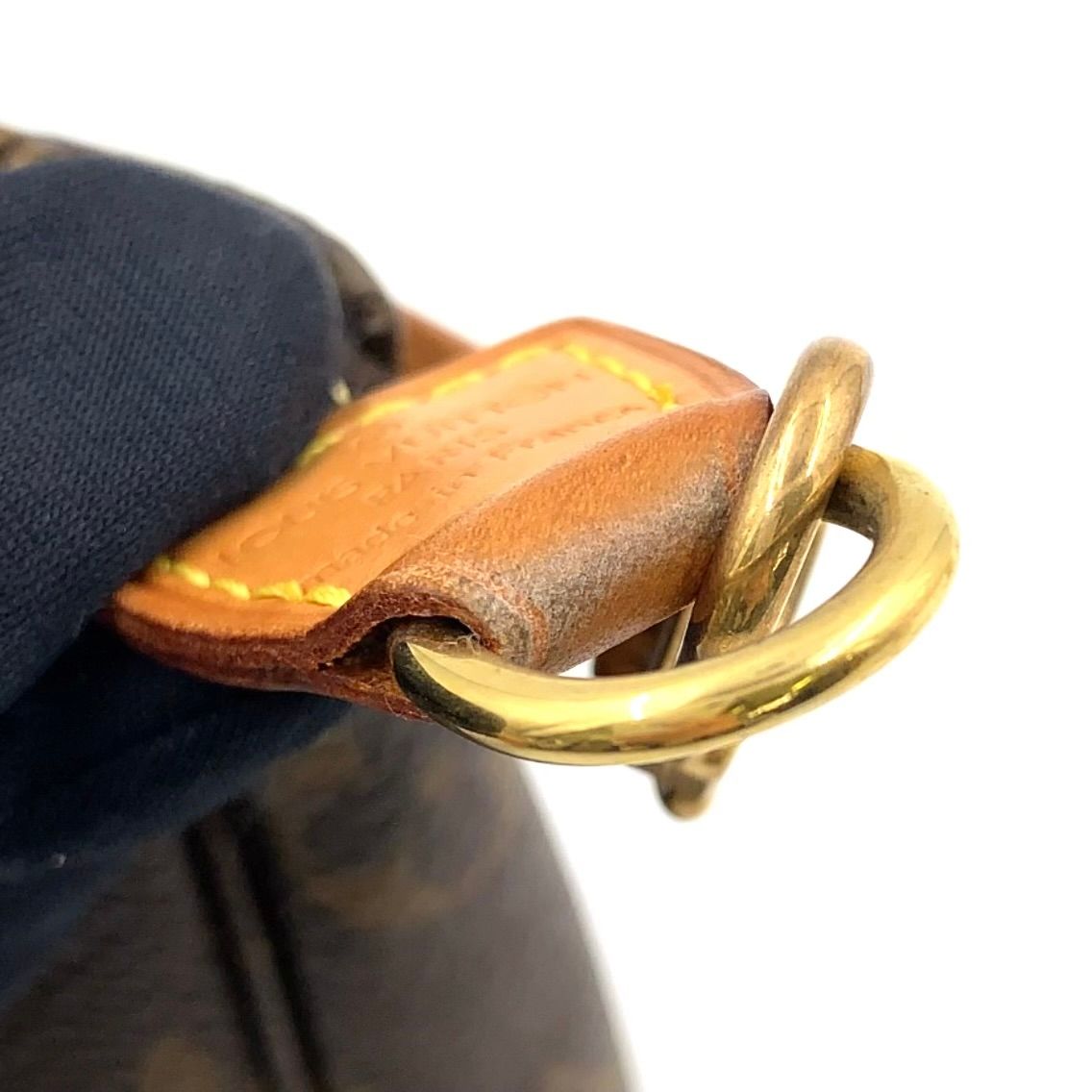 Louis Vuitton Pochette Monogram Leather Brown Handbag Gold — view 8
