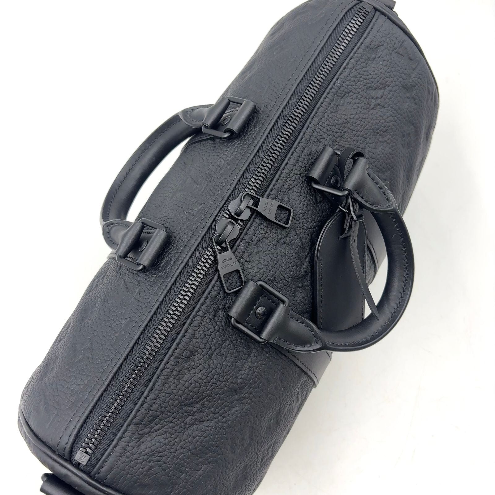 Louis Vuitton Keepall Bandouliere 35 2-Way Shoulder Initials Leather Black — view 6