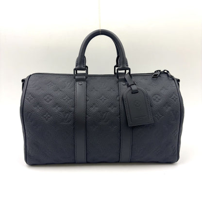 Louis Vuitton Keepall Bandouliere 35 2-Way Shoulder Initials Leather Black