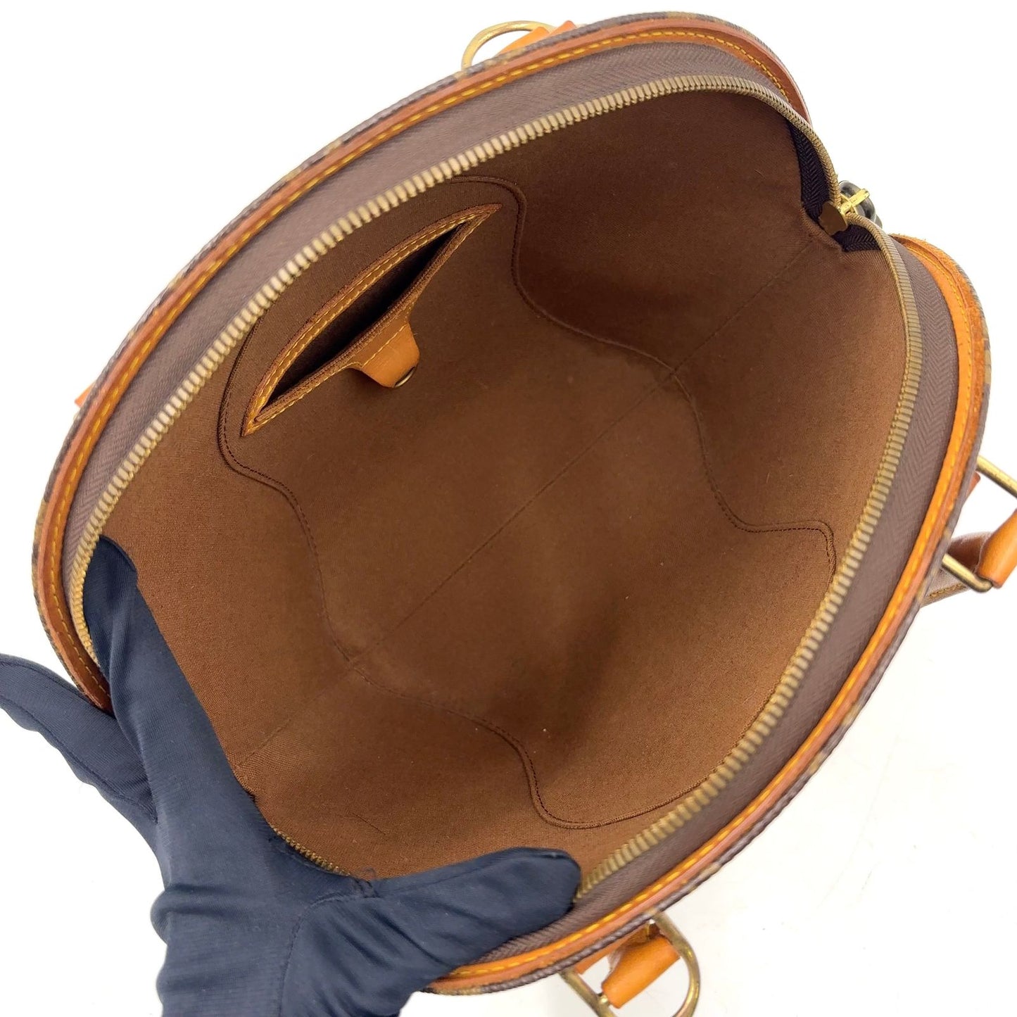 Louis Vuitton Ellipse PM Monogram Leather Brown Handbag Gold — view 3