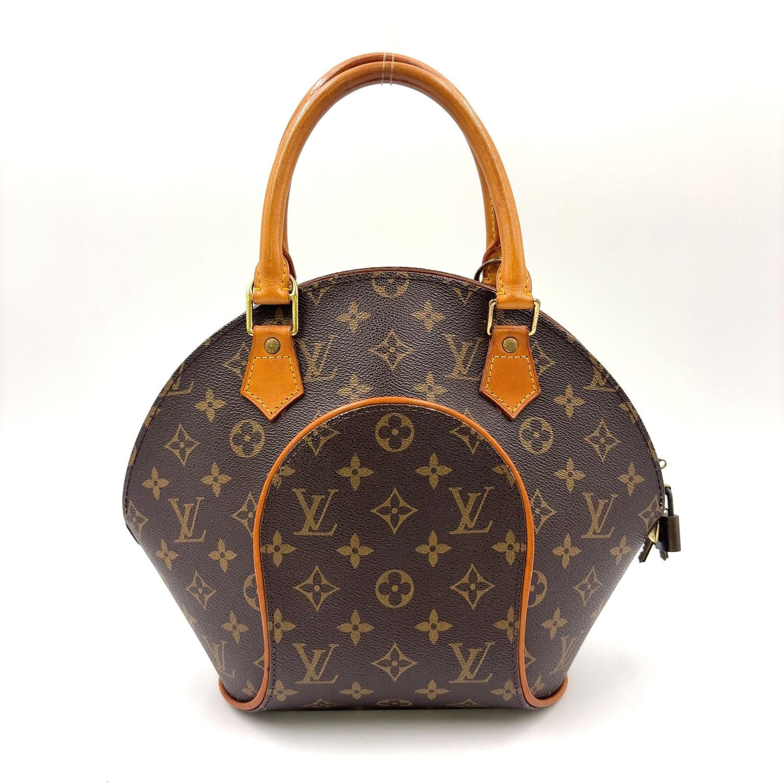 Louis Vuitton Ellipse PM Monogram Leather Brown Handbag Gold