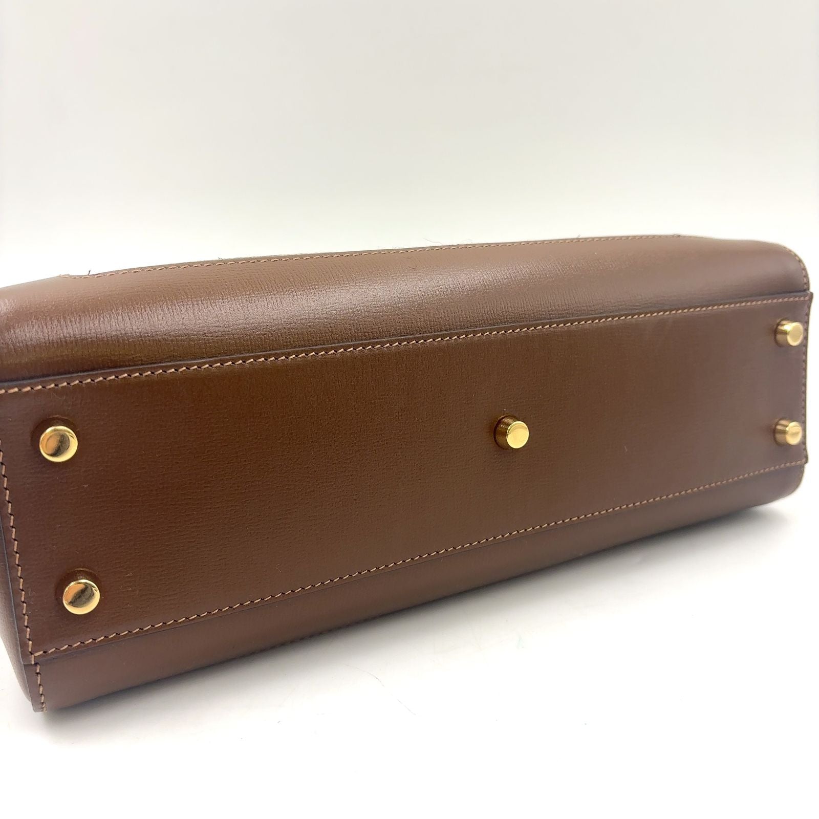 Gucci Jackie 2-Way Shoulder Leather Brown Beige Handbag Gold — view 5