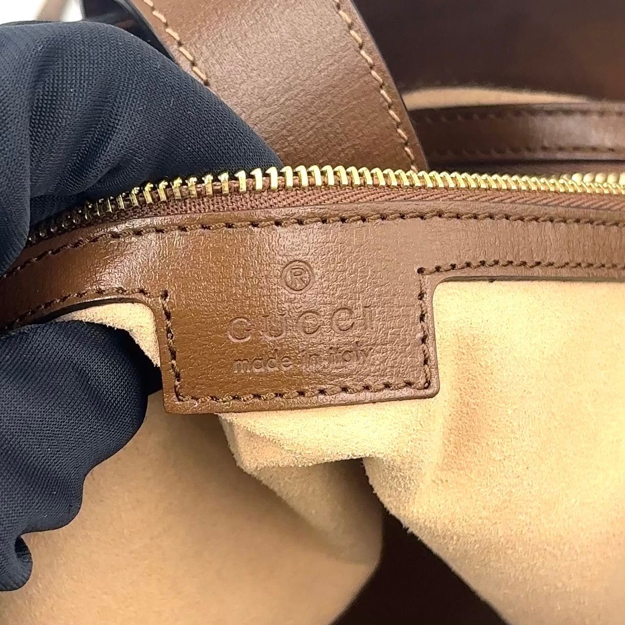 Gucci Jackie 2-Way Shoulder Leather Brown Beige Handbag Gold — view 4