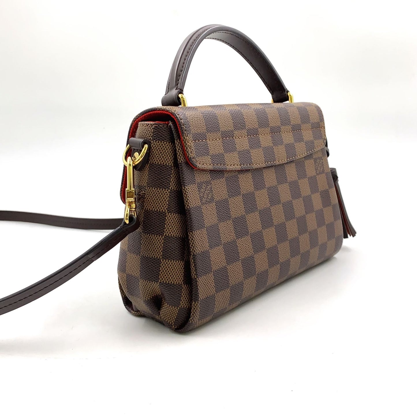 Louis Vuitton Croisette Damier Ebene 2-Way Shoulder Leather Brown Handbag Gold — view 2