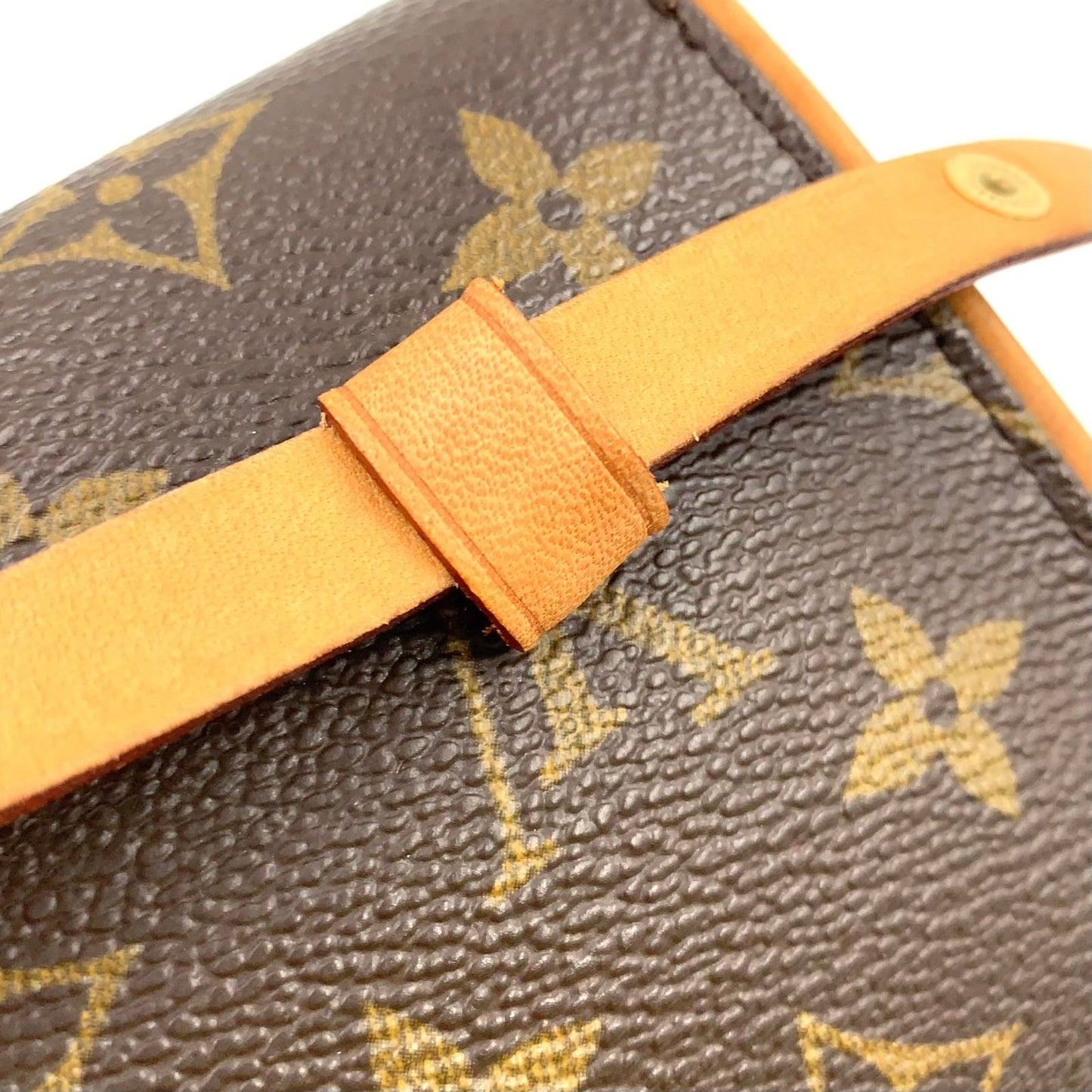 Louis Vuitton Pochette Twin PM Monogram XS Leather Brown Shoulder Bag Gold — view 8
