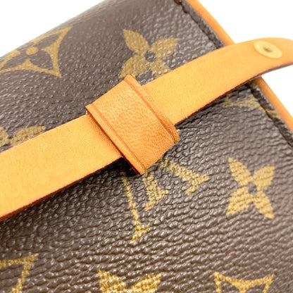 Louis Vuitton Pochette Twin PM Monogram XS Leather Brown Shoulder Bag Gold — view 8