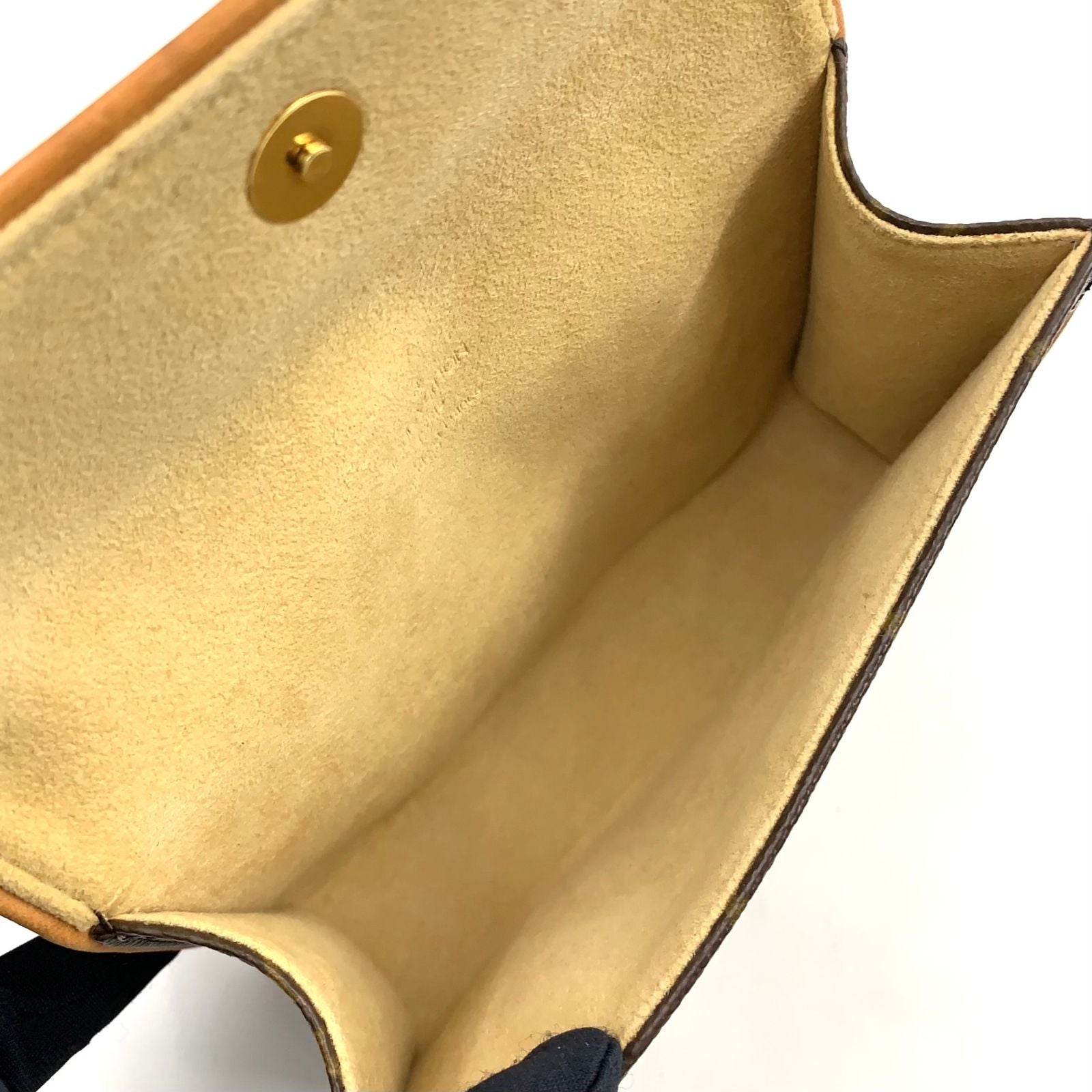 Louis Vuitton Pochette Twin PM Monogram XS Leather Brown Shoulder Bag Gold — view 4