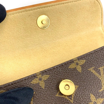 Louis Vuitton Pochette Twin PM Monogram XS Leather Brown Shoulder Bag Gold — view 5
