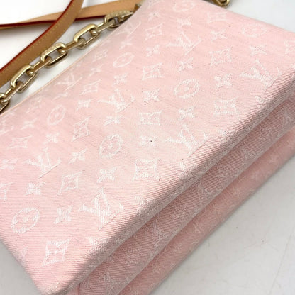 Louis Vuitton PM 2-Way Chain Cotton Pink Shoulder Bag Gold — view 8