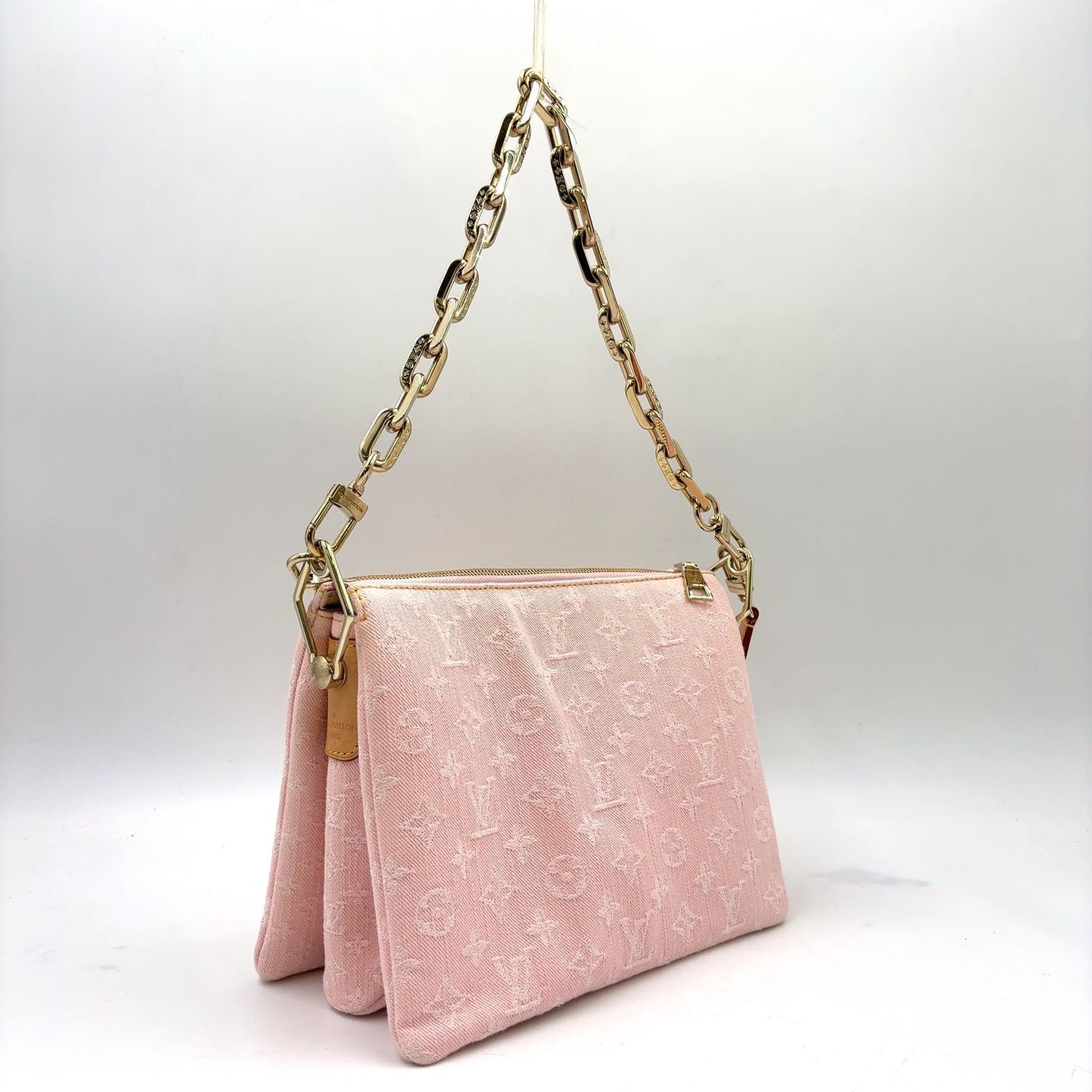 Louis Vuitton PM 2-Way Chain Cotton Pink Shoulder Bag Gold — view 2