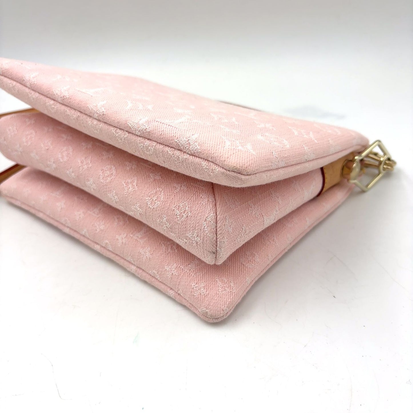 Louis Vuitton PM 2-Way Chain Cotton Pink Shoulder Bag Gold — view 6