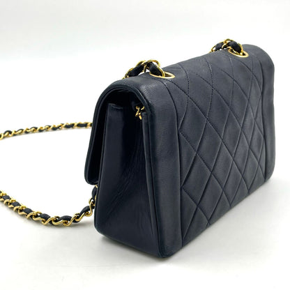 Chanel Quilted Single Flap Lambskin Black Chain Shoulder Bag Gold — view 2