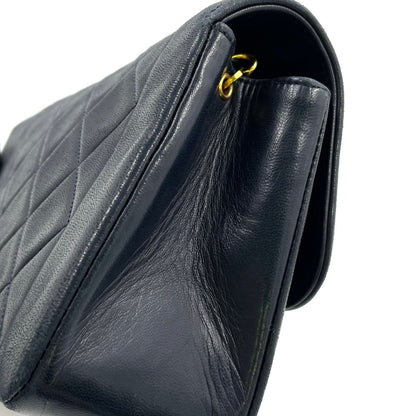 Chanel Quilted Single Flap Lambskin Black Chain Shoulder Bag Gold — view 7