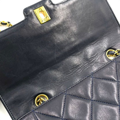 Chanel Quilted Single Flap Lambskin Black Chain Shoulder Bag Gold — view 9