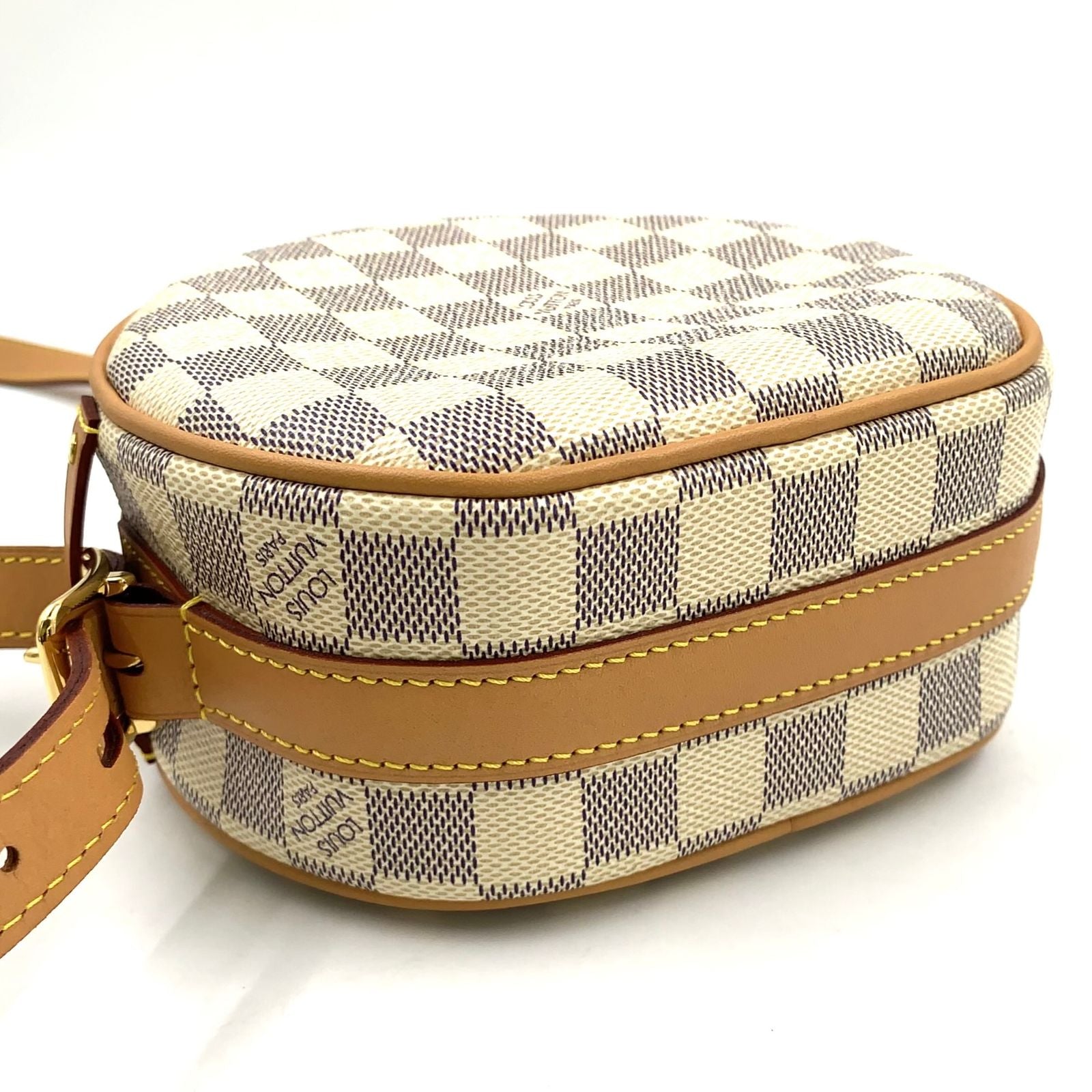 Louis Vuitton Chapeau Speule PM Damier Azur Canvas White Shoulder Bag Gold — view 7
