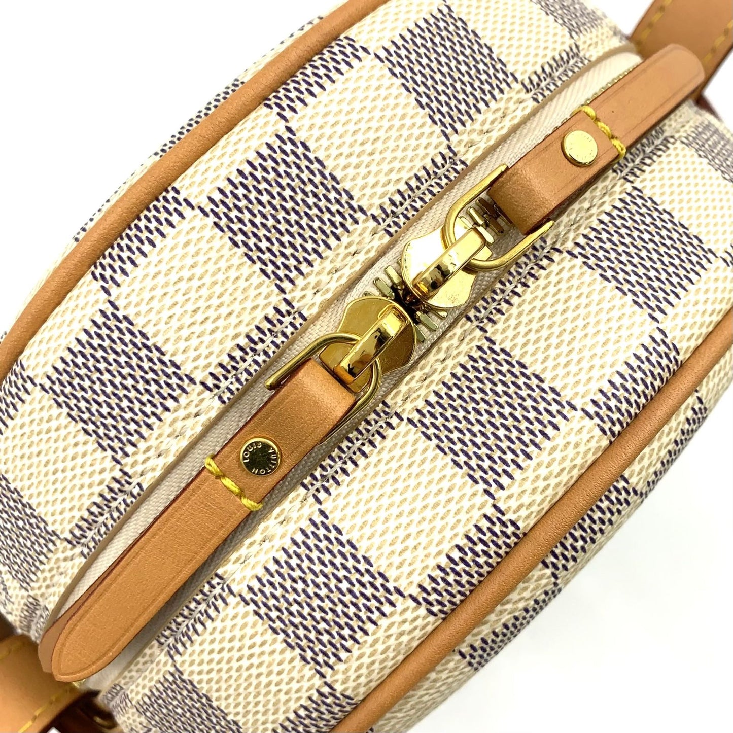 Louis Vuitton Chapeau Speule PM Damier Azur Canvas White Shoulder Bag Gold — view 6