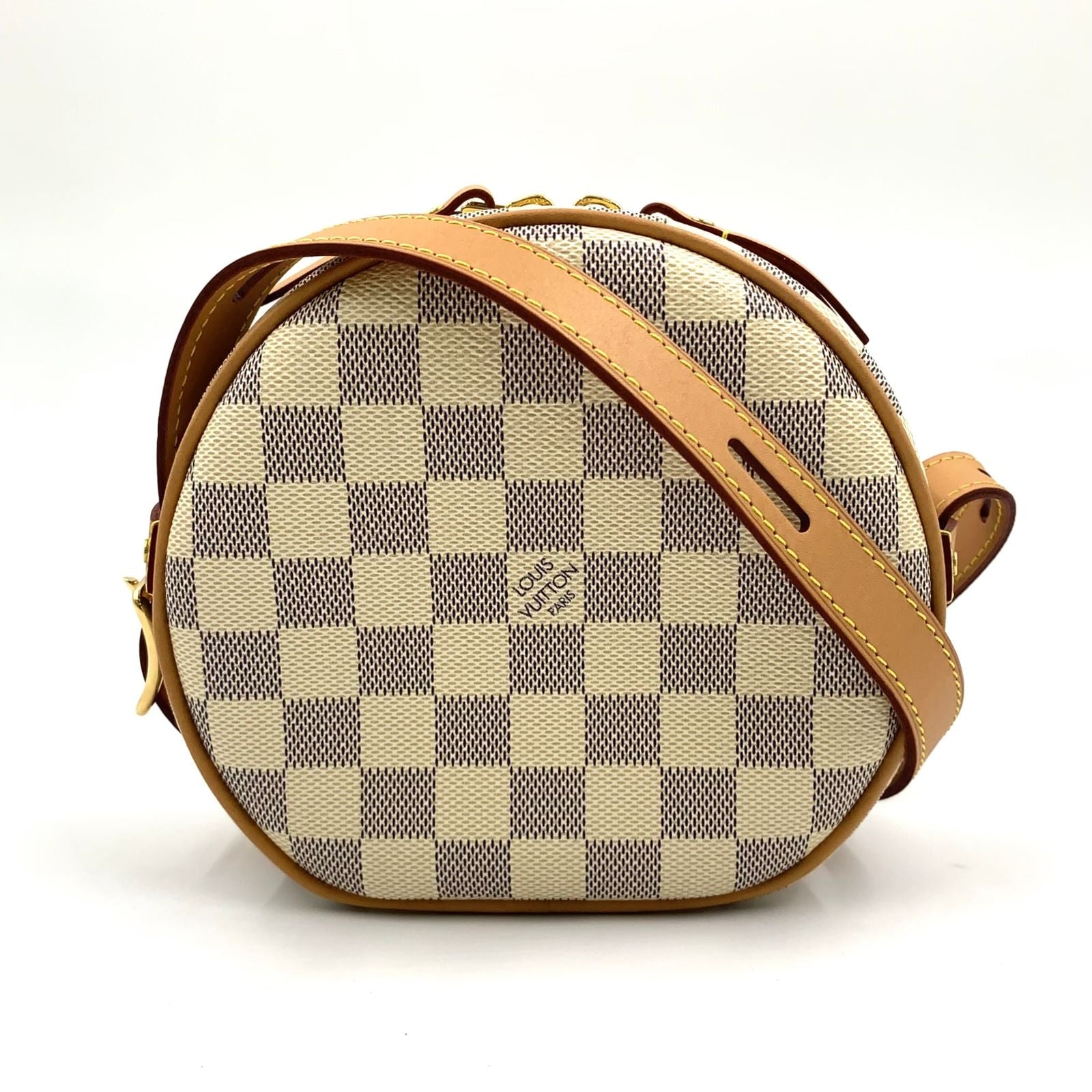 Louis Vuitton Chapeau Speule PM Damier Azur Canvas White Shoulder Bag Gold
