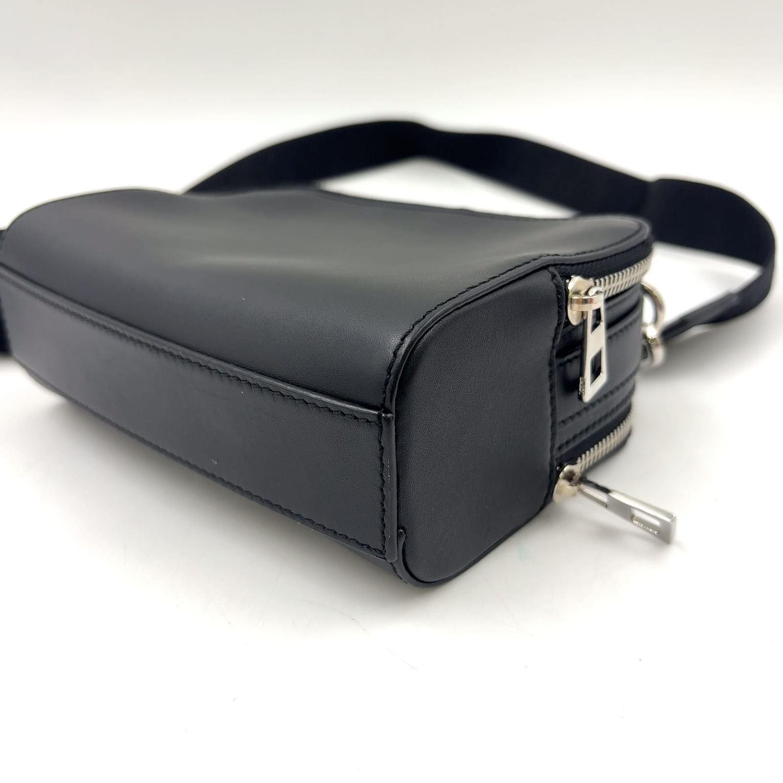 Loewe Anagram Crossbody Leather Black Mini Shoulder Bag Silver — view 6