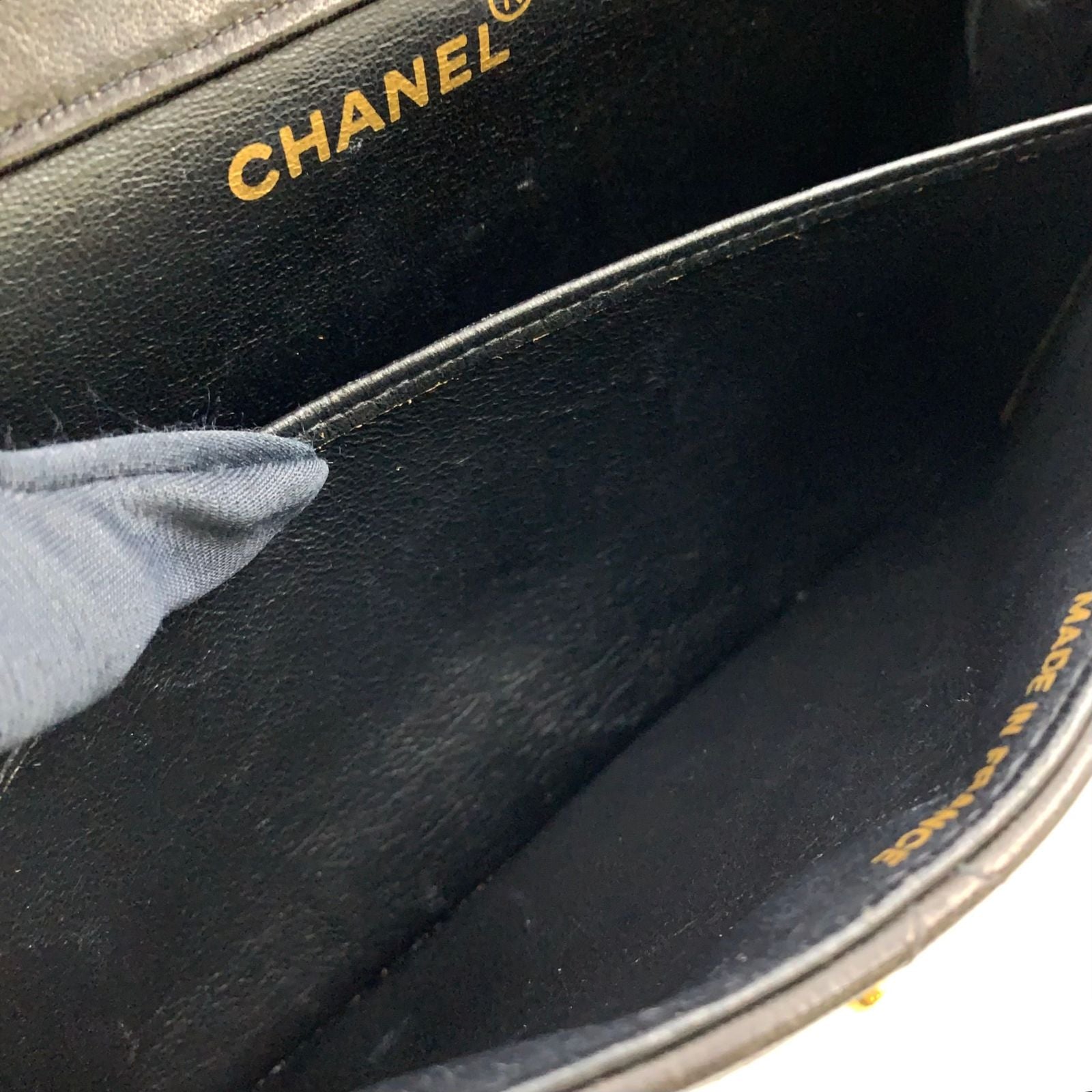 Chanel Double Face Quilted Lambskin Black Chain Shoulder Bag Silver — view 6