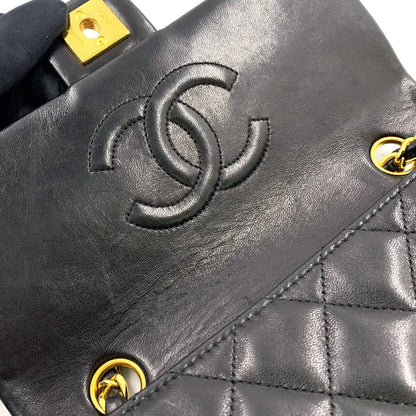 Chanel Mini Quilted Lambskin Black Chain Shoulder Bag Gold — view 8