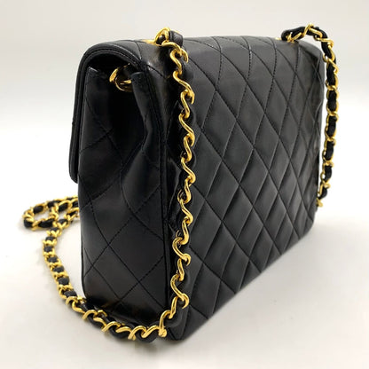Chanel Mini Quilted Lambskin Black Chain Shoulder Bag Gold — view 2