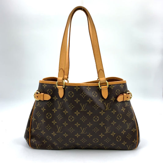 Louis Vuitton Batignolles Oriental Monogram Leather Brown Tote Gold