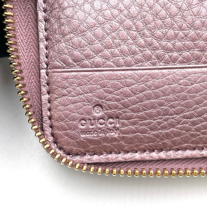 Gucci Interlocking Soho Bifold Leather Purple Wallet Gold — view 4