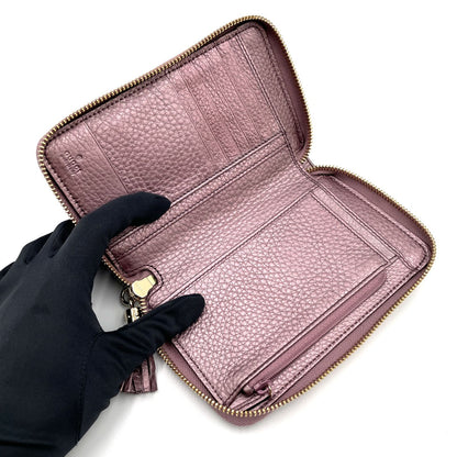 Gucci Interlocking Soho Bifold Leather Purple Wallet Gold — view 3