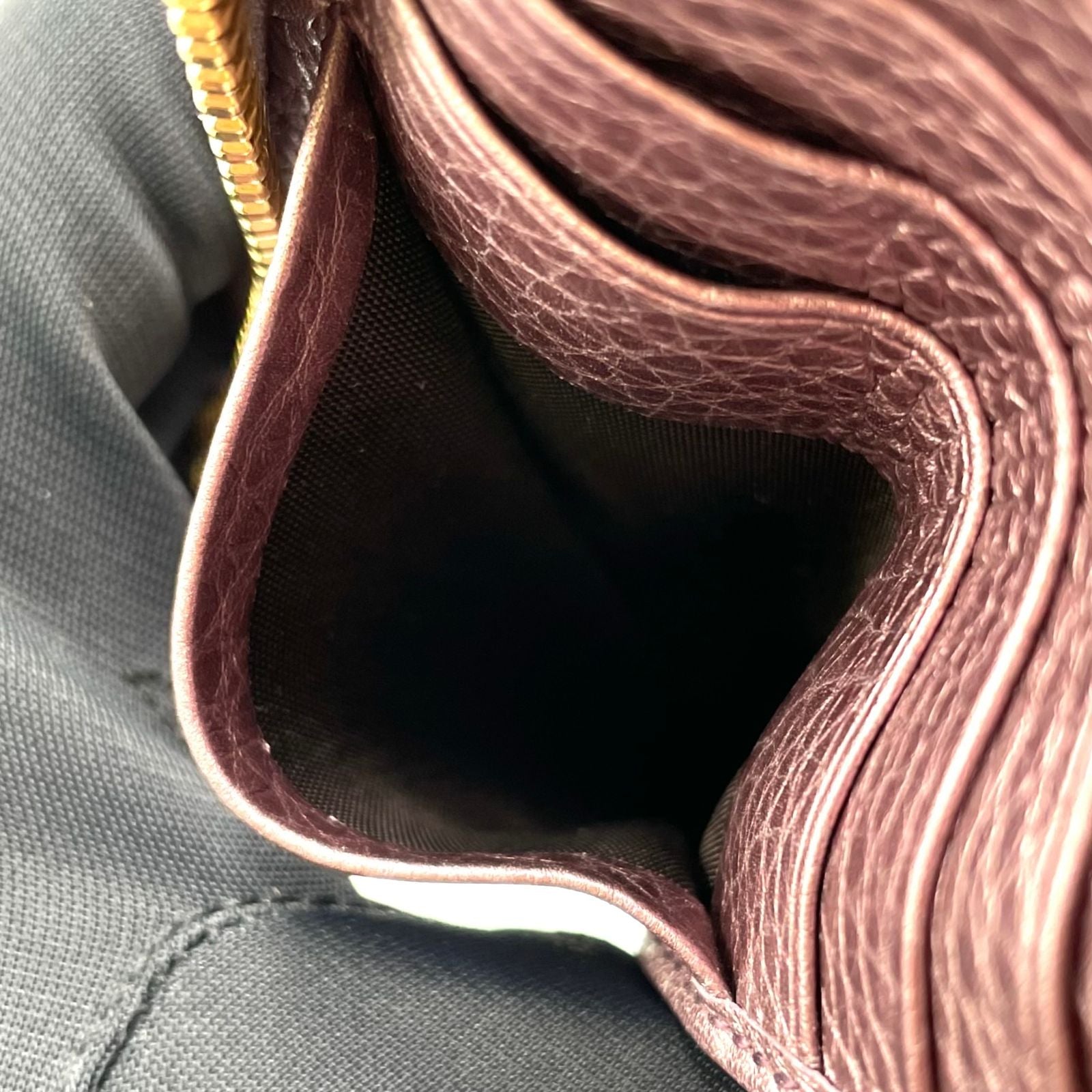 Gucci Interlocking Soho Bifold Leather Purple Wallet Gold — view 6