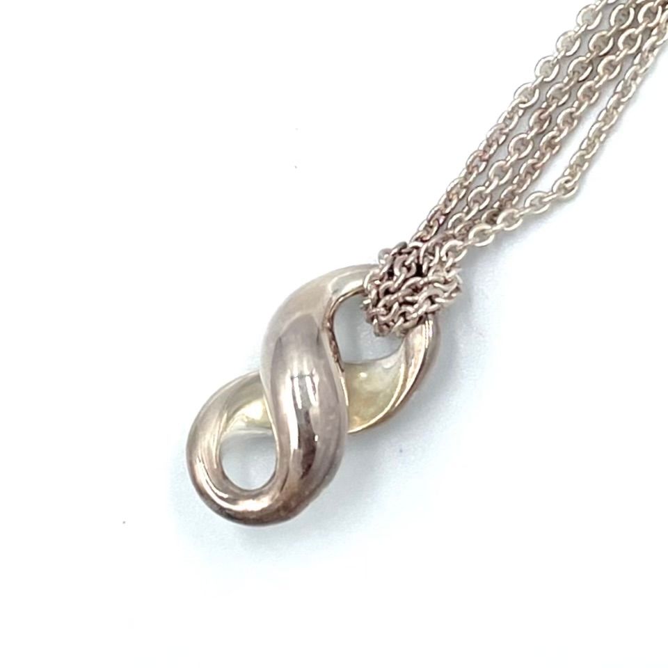 Tiffany & Co Infinity Double Chain Silver Necklace — view 2