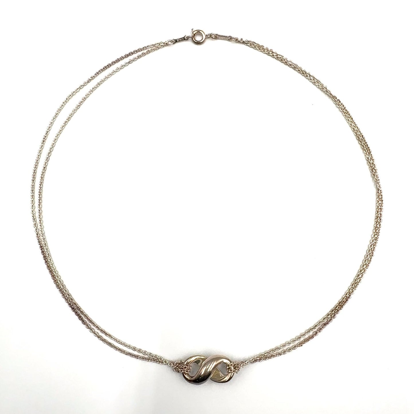 Tiffany & Co Infinity Double Chain Silver Necklace — view 3