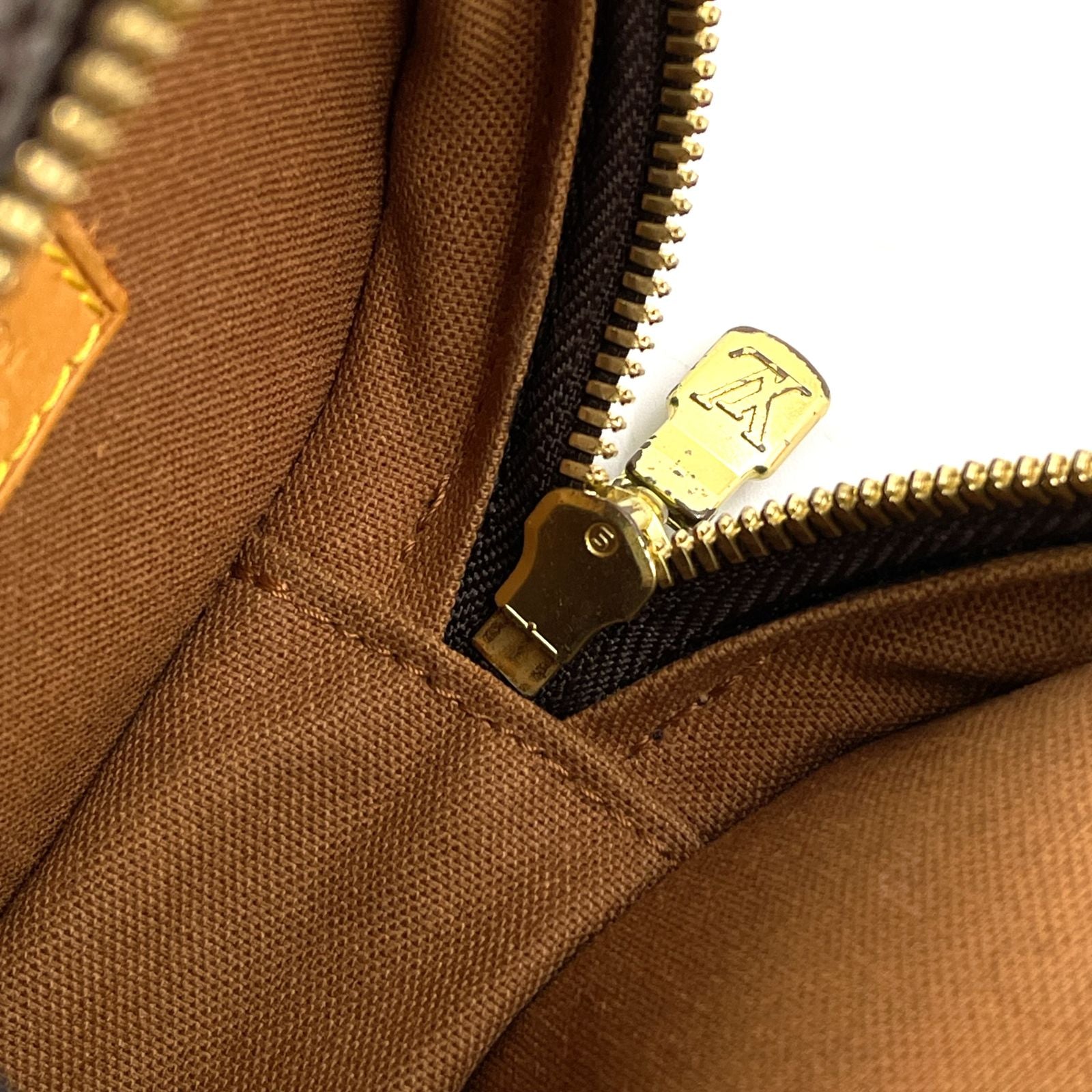 Louis Vuitton Pochette Gange Monogram Leather Brown Belt Bag Gold — view 5