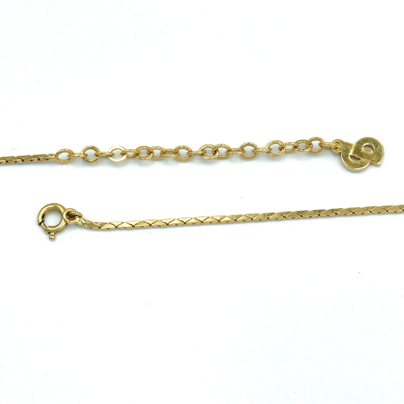 Dior Oval Oblique Line Stone Gold Black Necklace — view 8