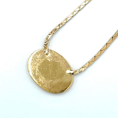 Dior Oval Oblique Line Stone Gold Black Necklace — view 2