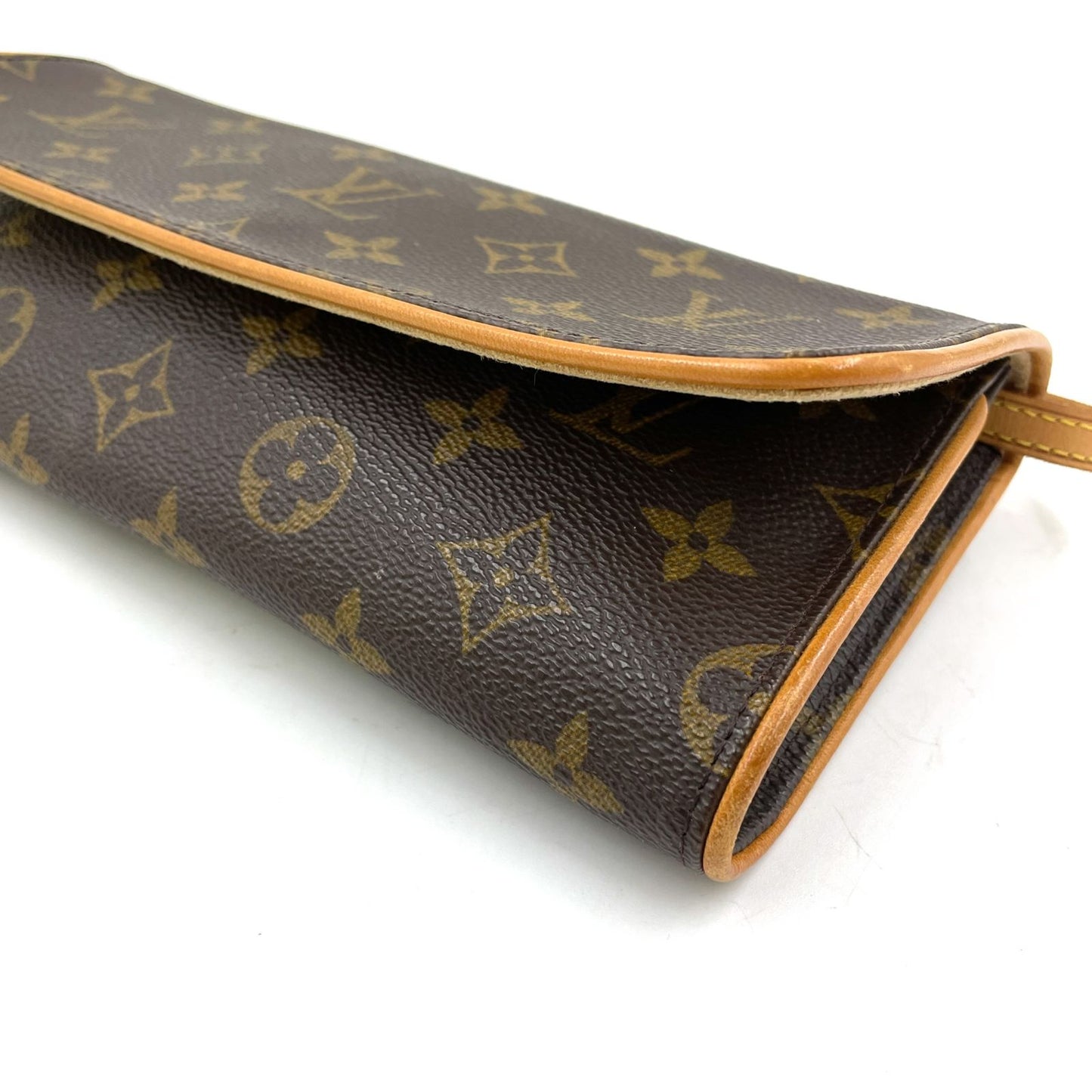 Louis Vuitton Pochette Twin GM Monogram Leather Brown Shoulder Bag Gold — view 8