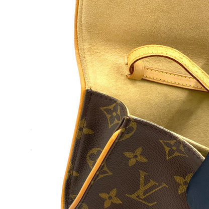 Louis Vuitton Pochette Twin GM Monogram Leather Brown Shoulder Bag Gold — view 6