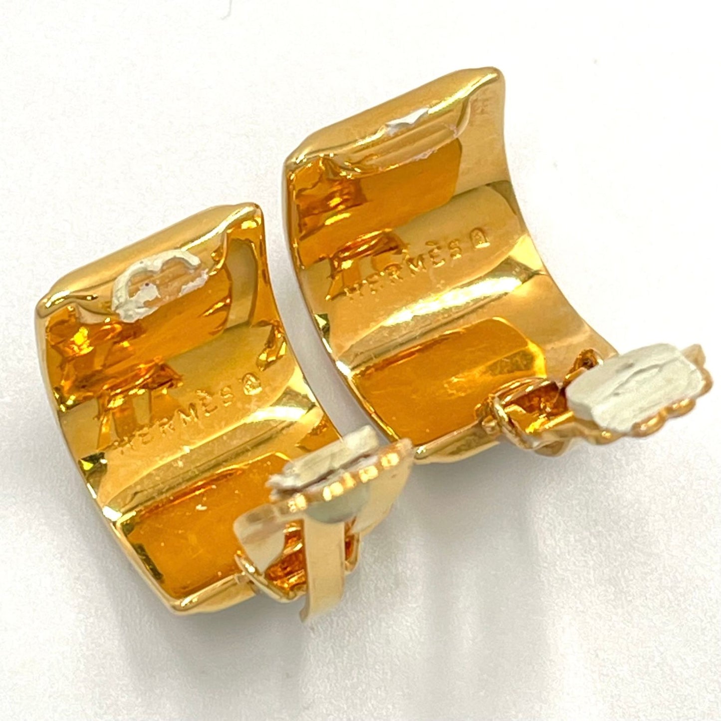 Hermes Enamel Gold Plated Black Earrings — view 9