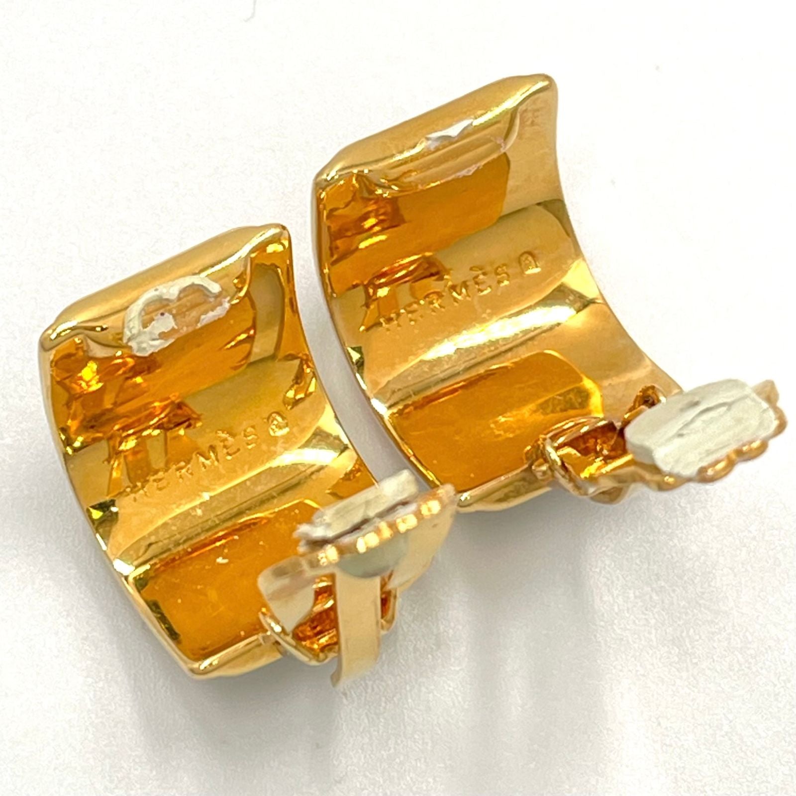 Hermes Enamel Gold Plated Black Earrings — view 9