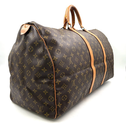 Louis Vuitton Keepall 60 Monogram Leather Brown Boston Bag Gold — view 2