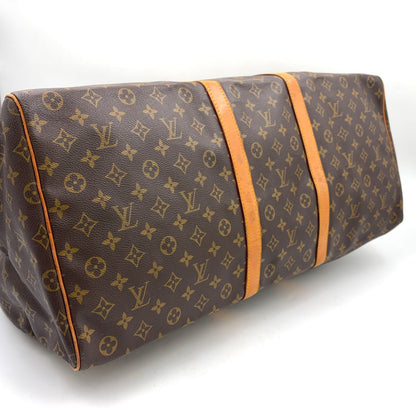 Louis Vuitton Keepall 60 Monogram Leather Brown Boston Bag Gold — view 8