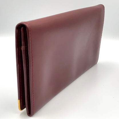 Cartier Must Line Bifold Leather Bordeaux Wallet Gold — view 2